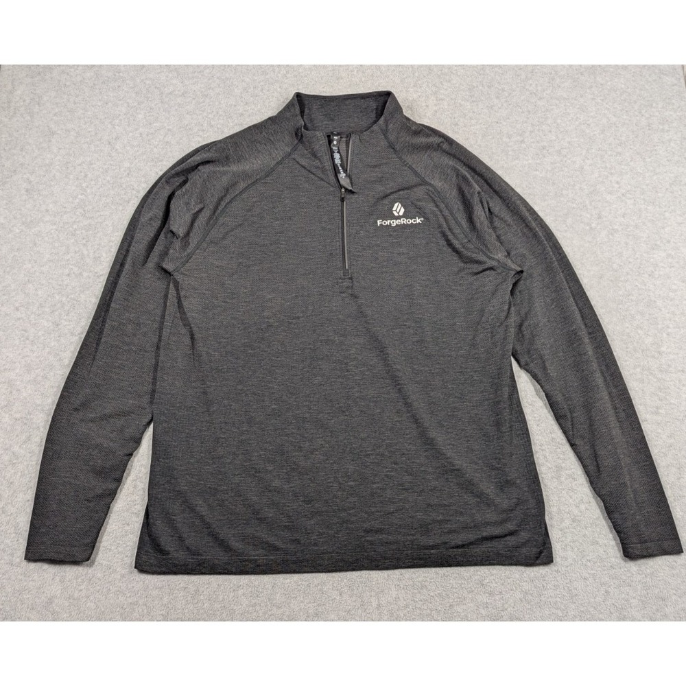 Lululemon Men Sweater XXL 1/4 Zip Pullover‎ Logo Live In Practice Dark Gray